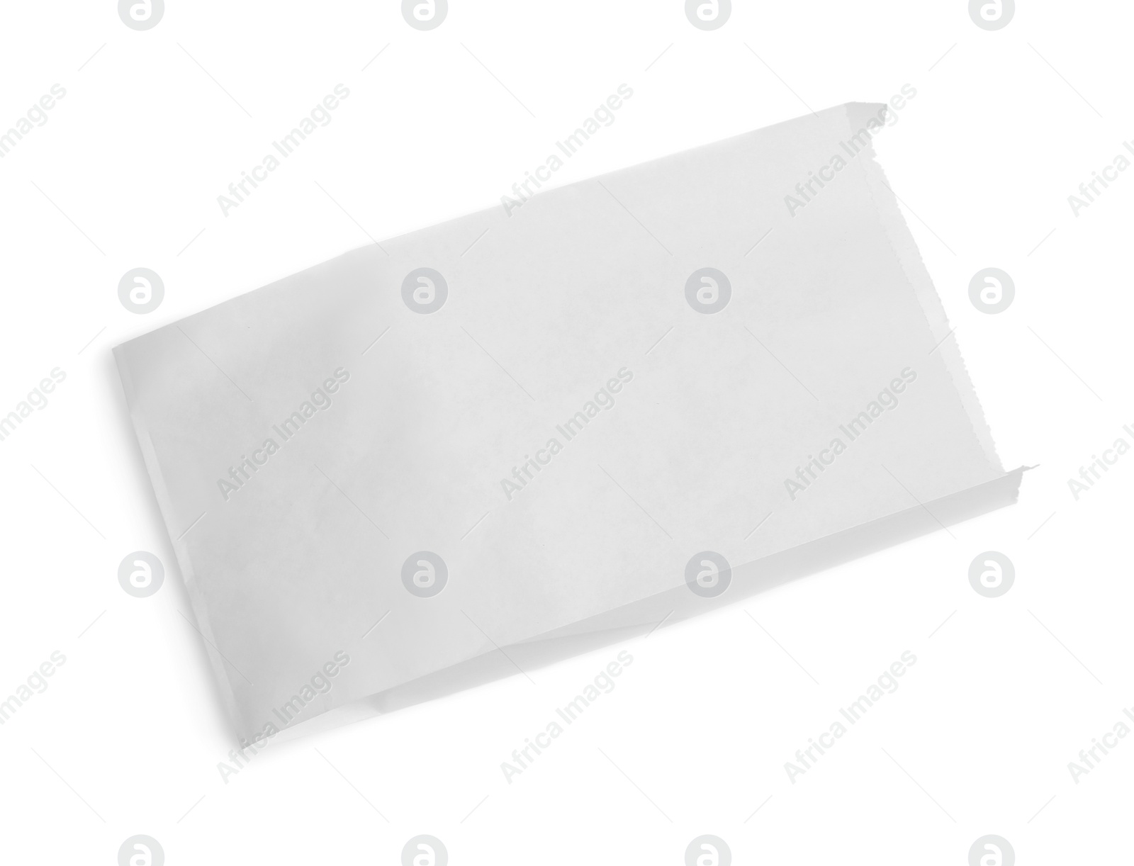 Photo of Blank paper bag isolated on white. Mockup for design