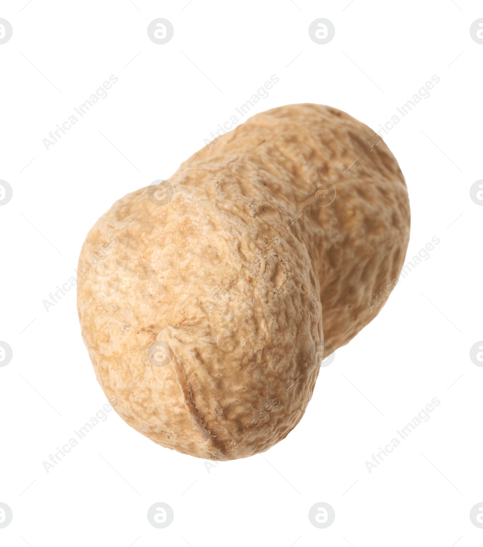 Photo of One fresh unpeeled peanut isolated on white