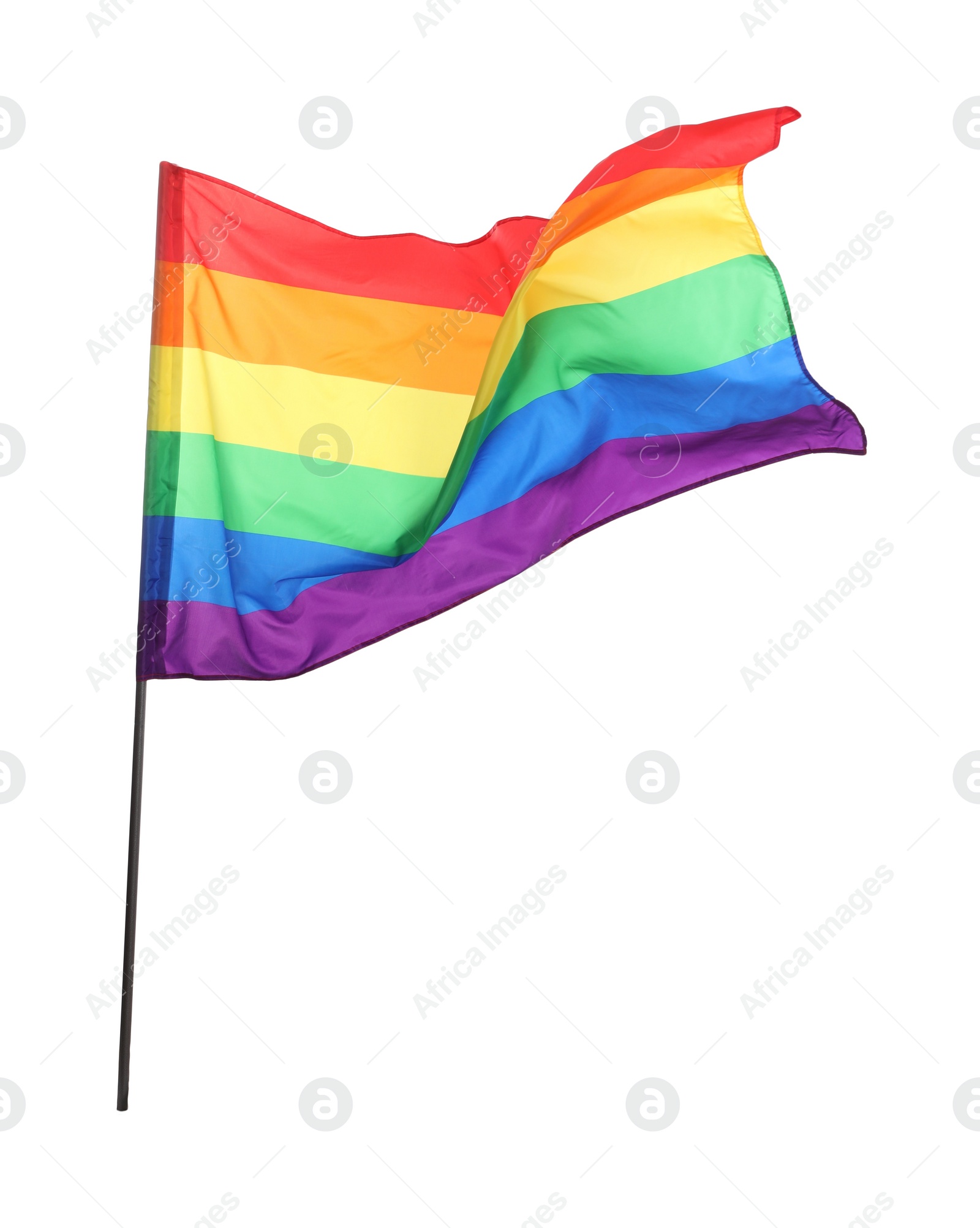 Photo of Bright rainbow LGBT flag isolated on white