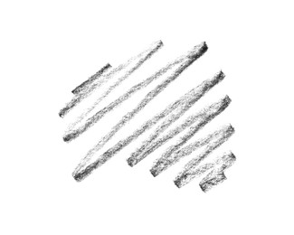 Photo of Hand drawn pencil scribble on white background, top view