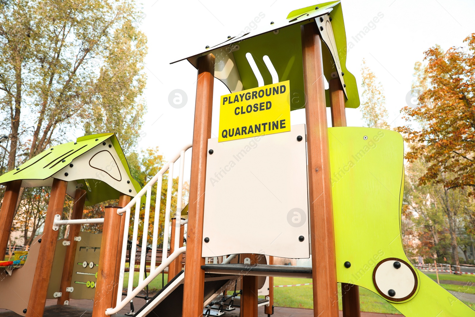 Photo of Empty children's playground closed during COVID-19 quarantine