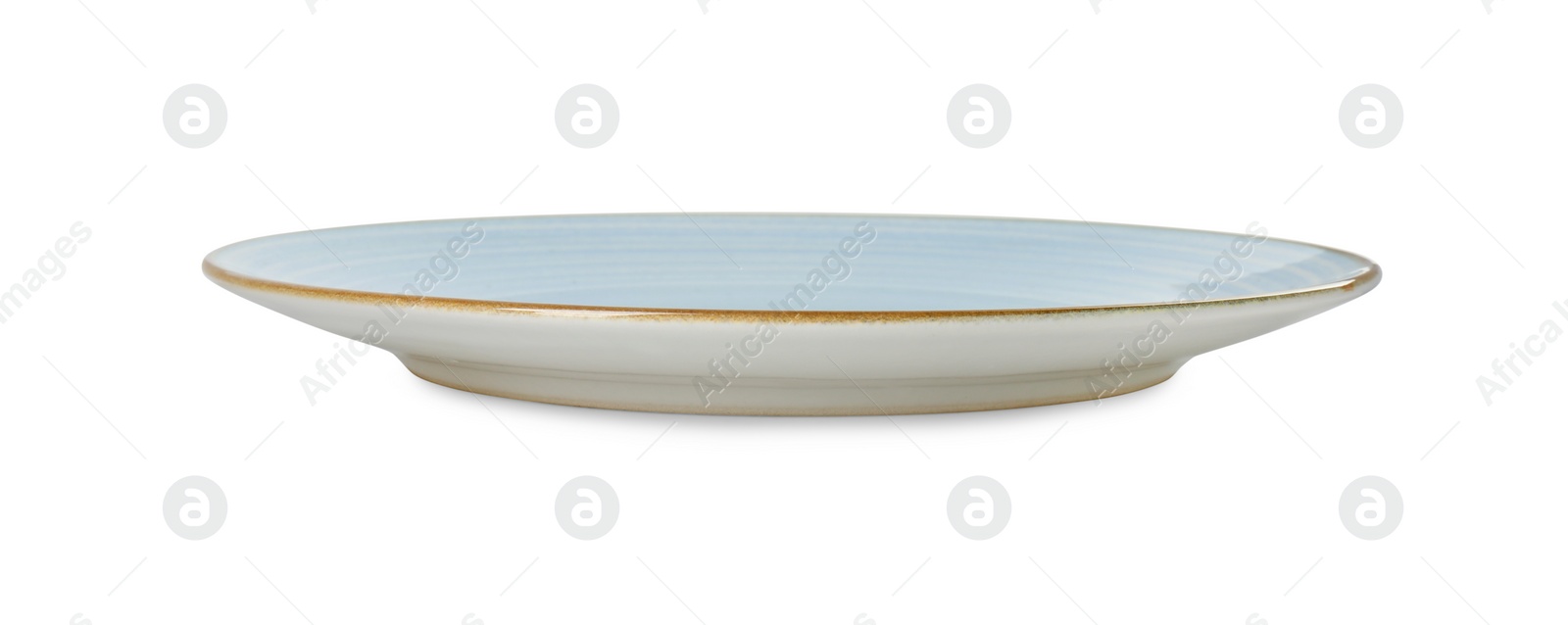 Photo of One beautiful ceramic plate isolated on white