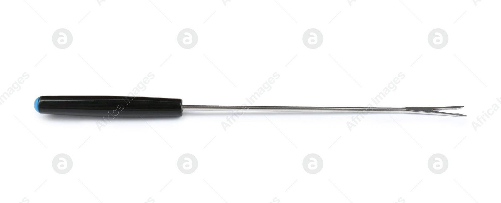 Photo of Fondue fork isolated on white. Kitchen equipment