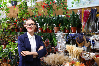 Portrait of female business owner in flower shop