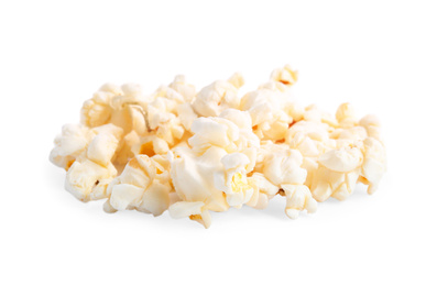 Tasty fresh pop corn isolated on white