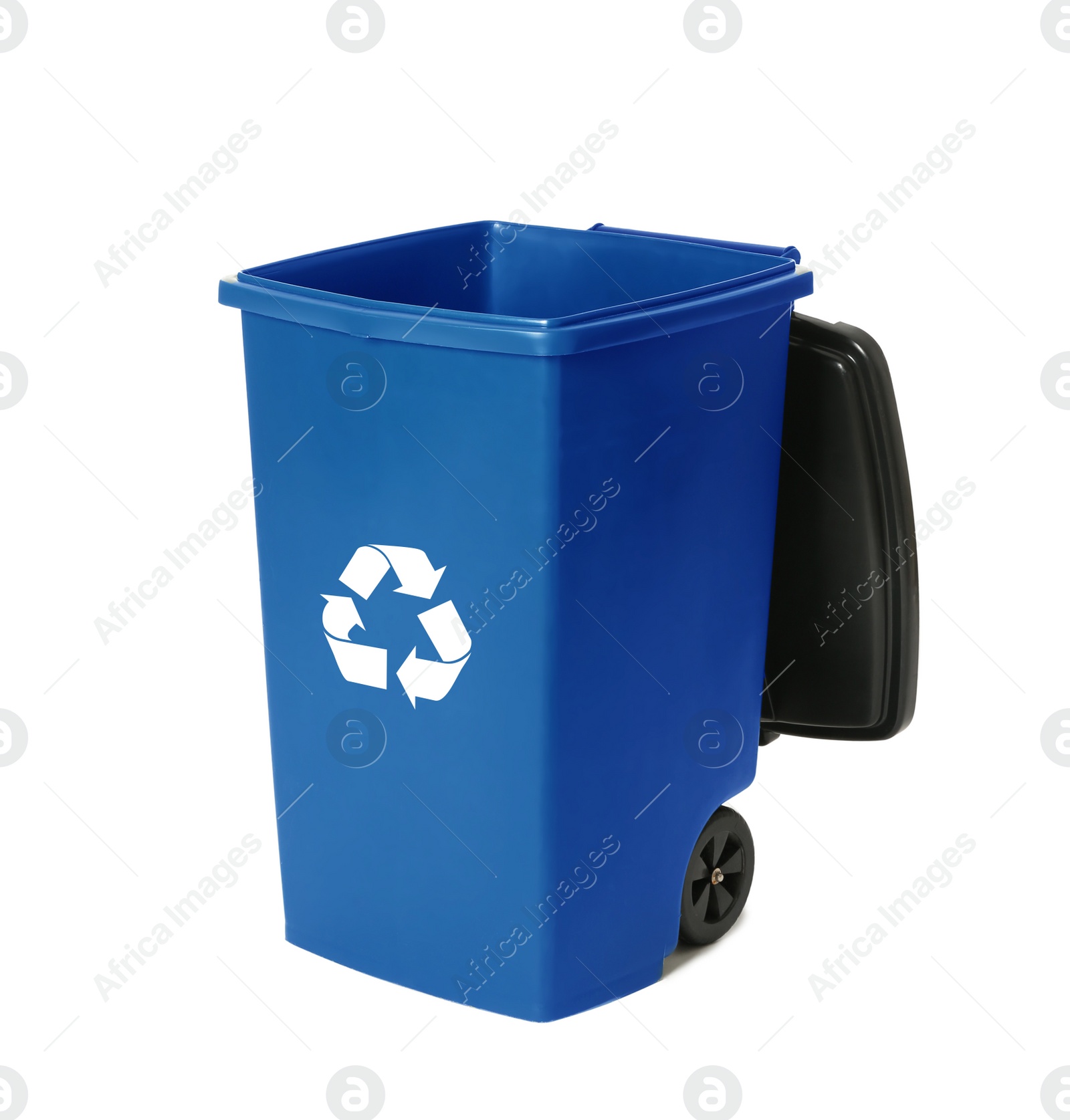 Photo of Trash bin isolated on white. Waste recycling