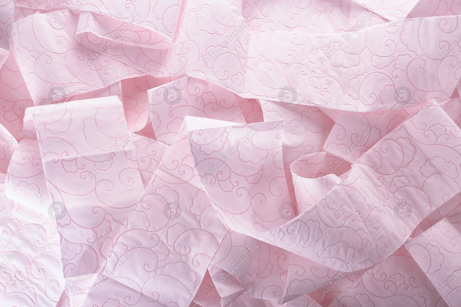 Photo of Soft toilet paper as background, top view. Personal hygiene