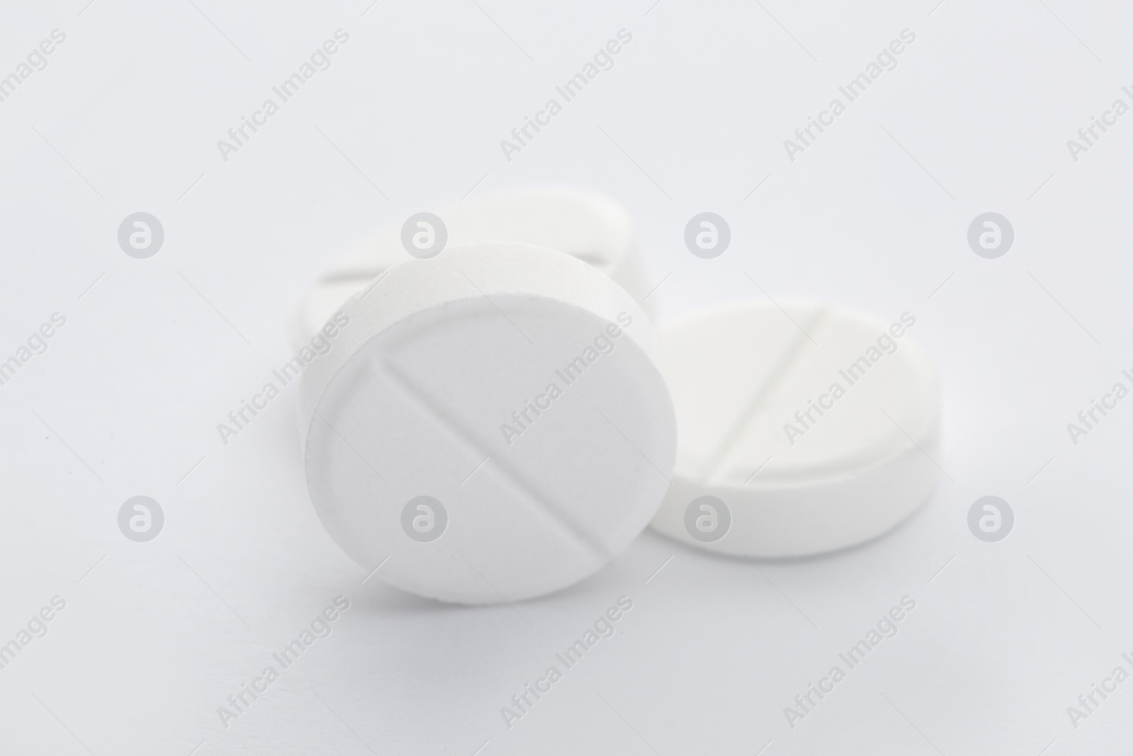 Photo of Pills on white background. Medical treatment