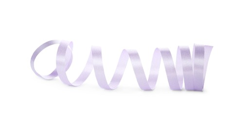 Violet serpentine streamer isolated on white. Party element