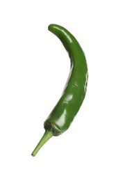 Photo of Green hot chili pepper isolated on white