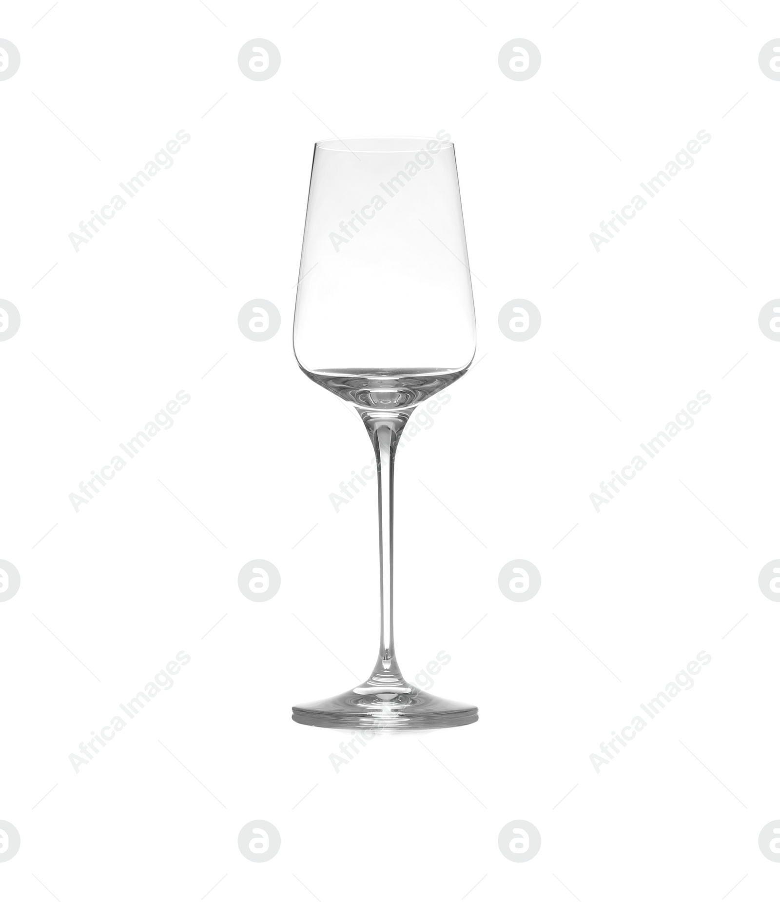 Photo of Empty clean wine glass isolated on white