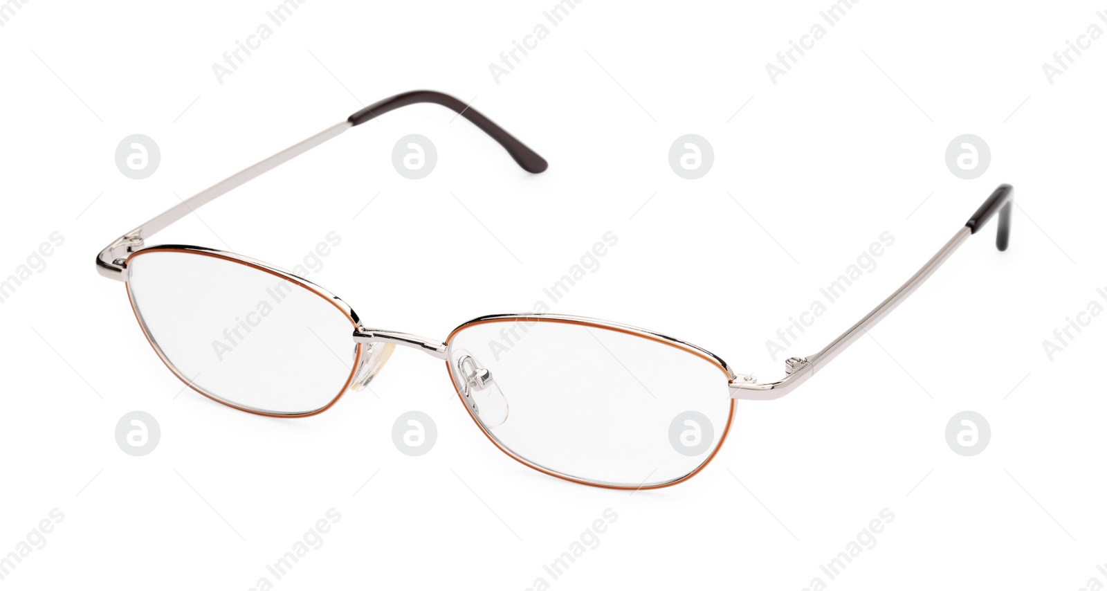 Photo of Stylish pair of glasses isolated on white