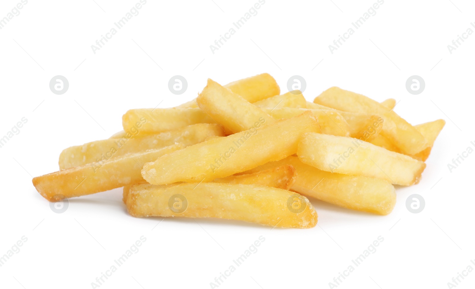 Photo of Delicious fresh french fries on white background