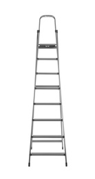 Modern metal stepladder isolated on white. Construction tool