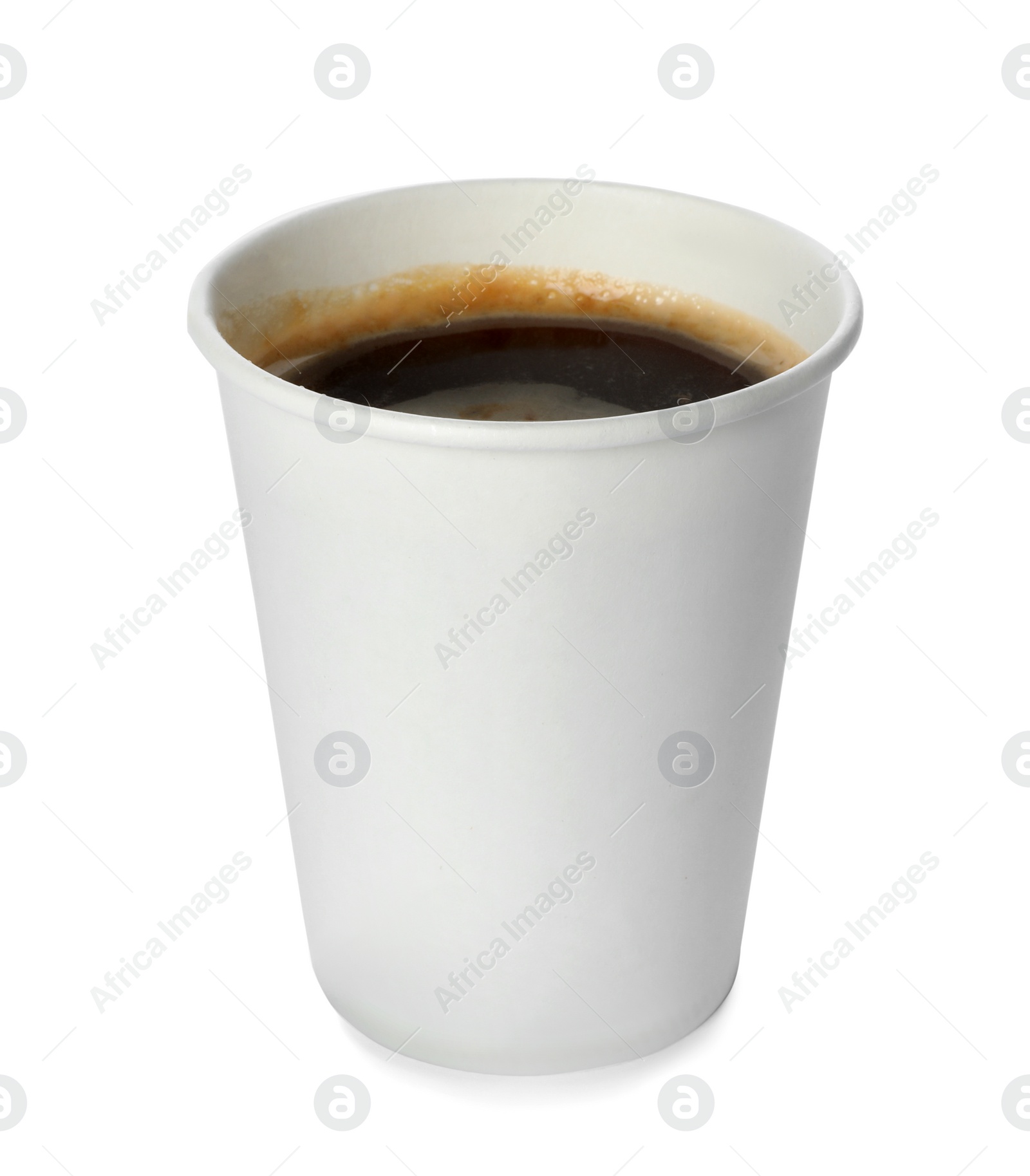 Photo of Takeaway paper coffee cup isolated on white