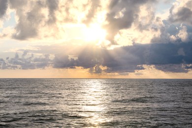 Picturesque view of sky with beautiful clouds over sea