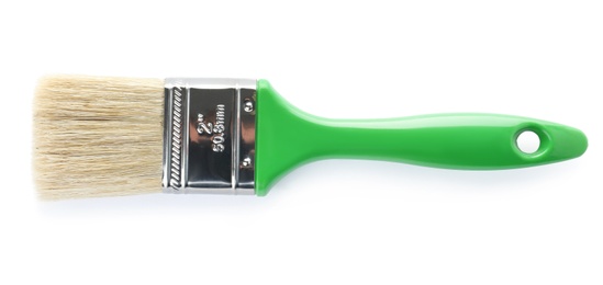 Paint brush with color handle on white background