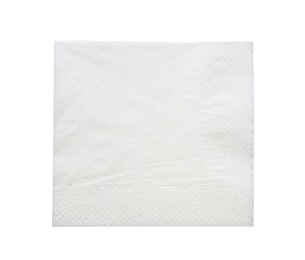Photo of Clean paper tissue isolated on white, top view