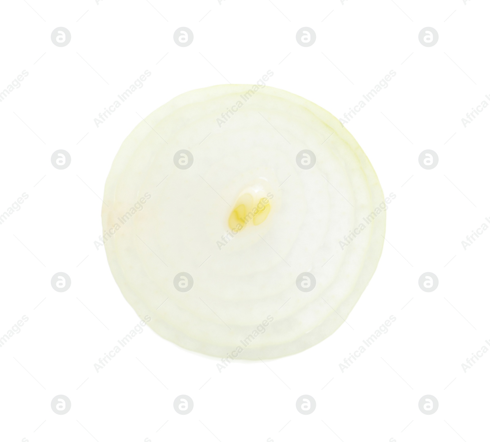 Photo of Slice of raw onion on white background