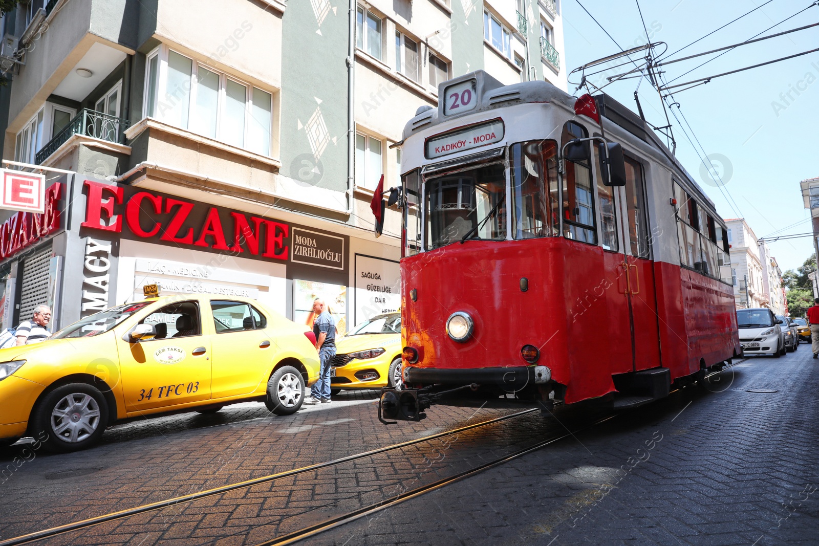 Photo of ISTANBUL, TURKEY - AUGUST 11, 2019: Old tram on city street