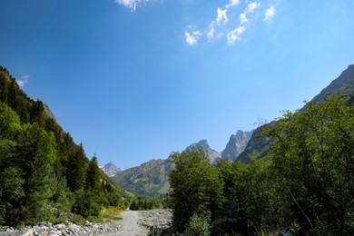 Photo of Picturesque viewbeautiful mountain landscape under blue sky