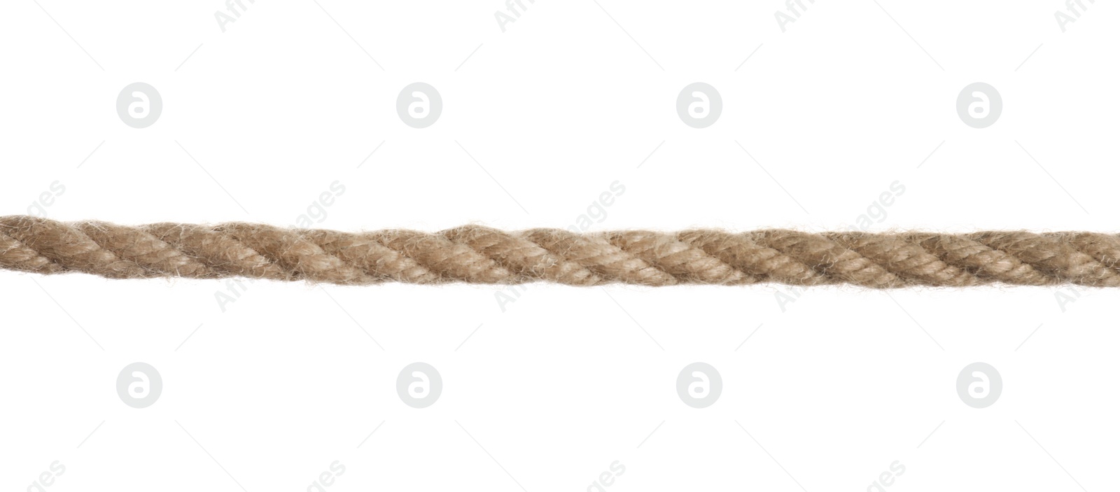 Photo of Old rope on white background. Simple design