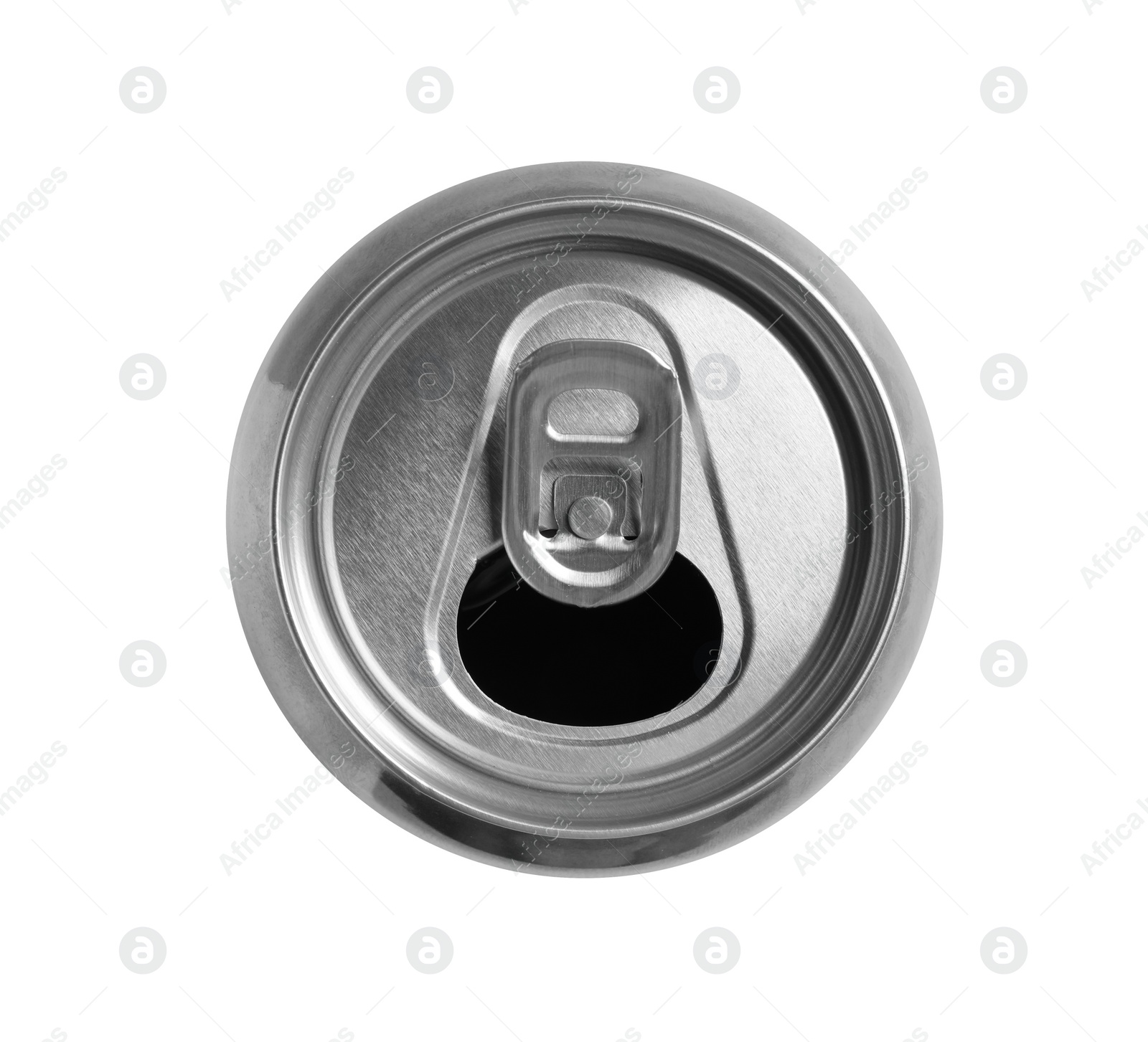 Photo of Aluminium can isolated on white, top view