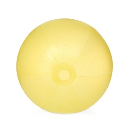 Photo of Inflatable yellow beach ball isolated on white