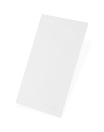 Photo of One blank business card isolated on white. Mockup for design