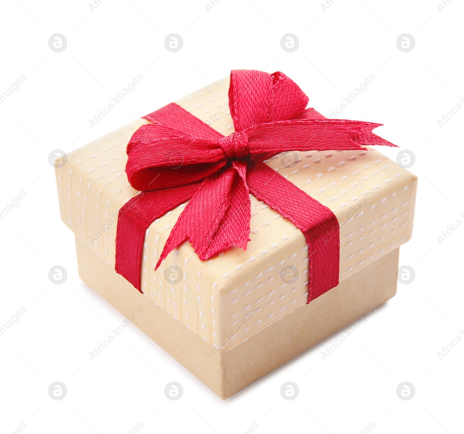 Photo of Beautiful gift box with bow on white background