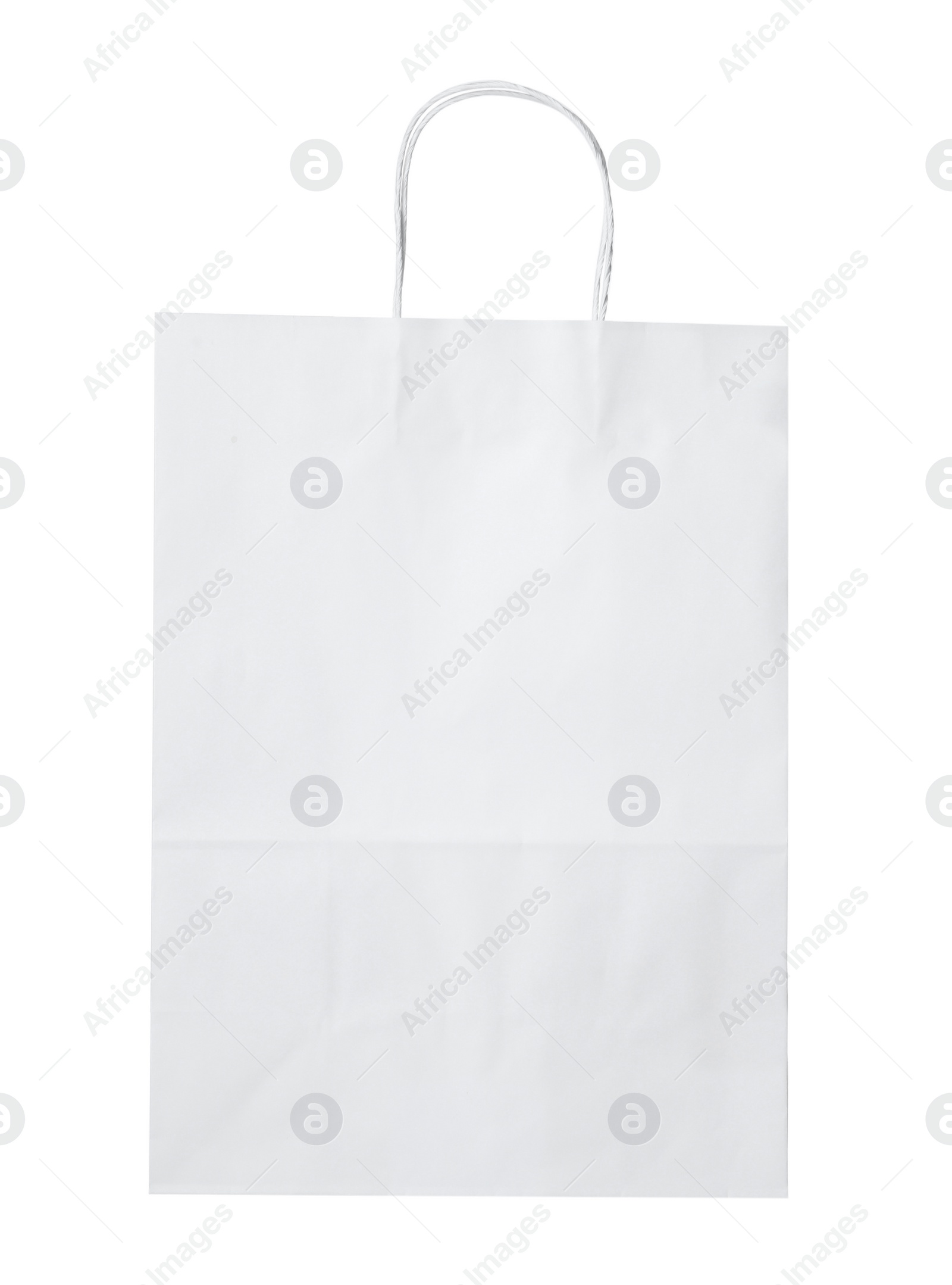 Photo of Empty shopping paper bag isolated on white