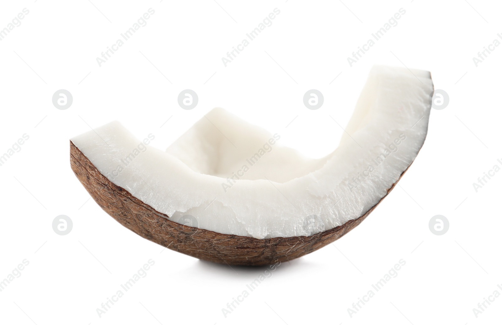 Photo of Piece of ripe coconut isolated on white