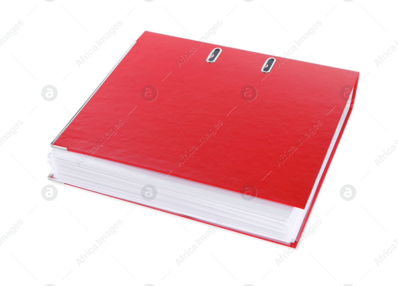 Photo of One red office folder isolated on white