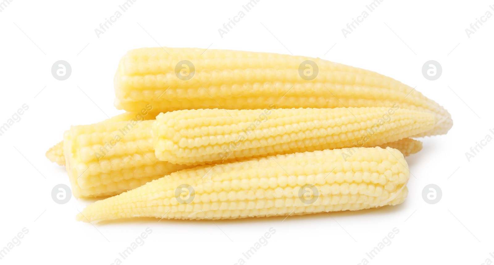 Photo of Tasty fresh baby corns isolated on white