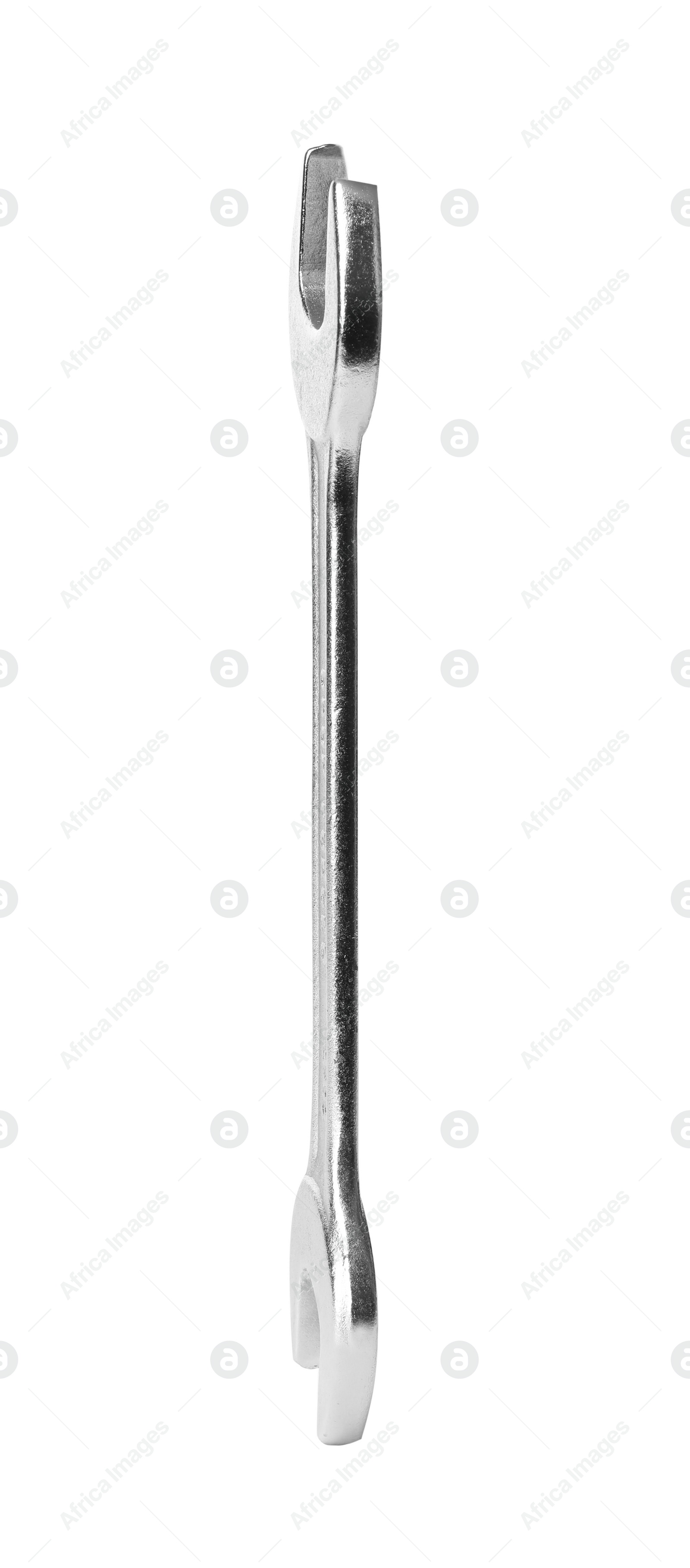 Photo of New wrench isolated on white. Construction tool