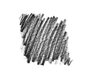 Photo of Hand drawn pencil scribble on white background, top view