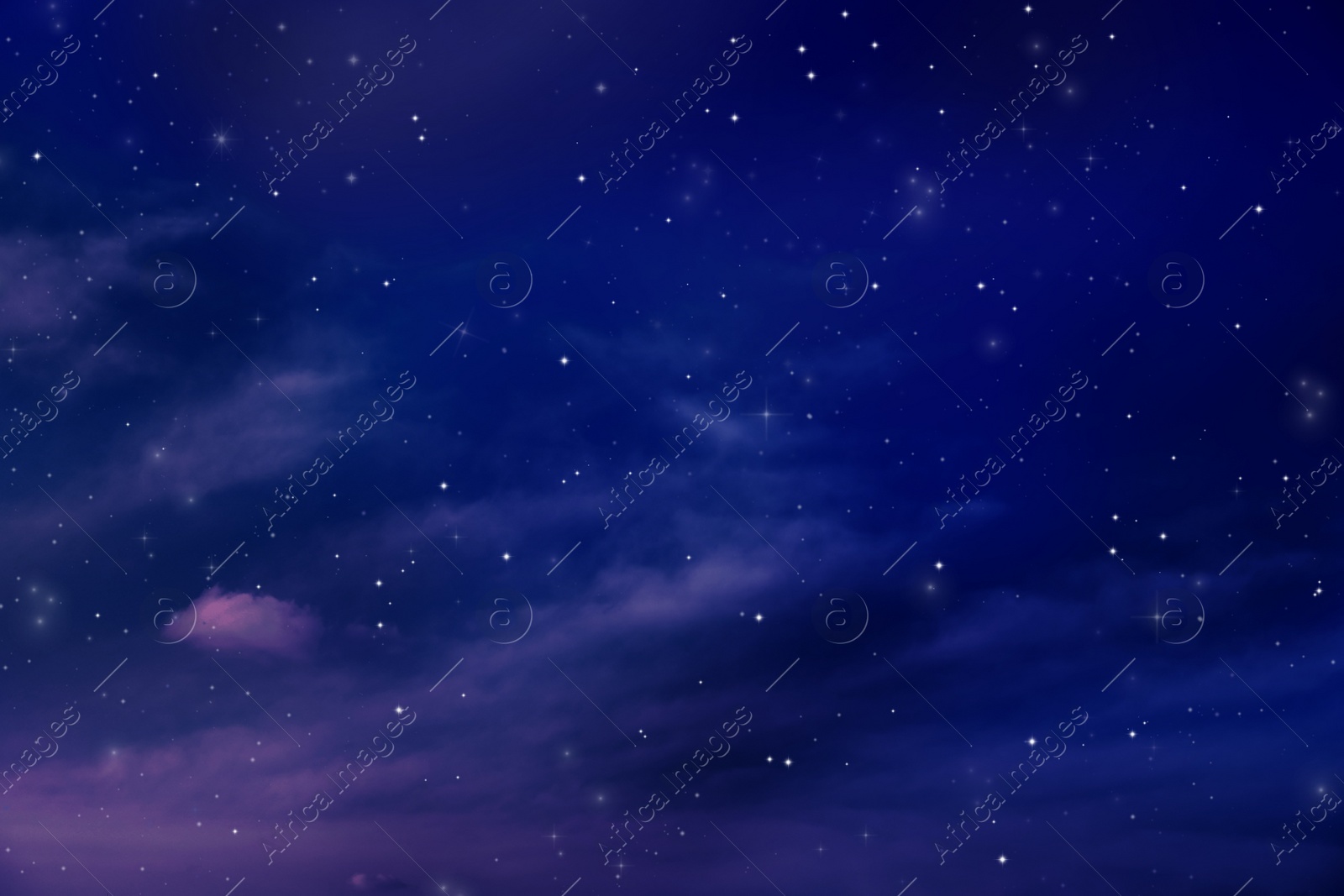 Image of Beautiful view of starry sky with clouds at night 