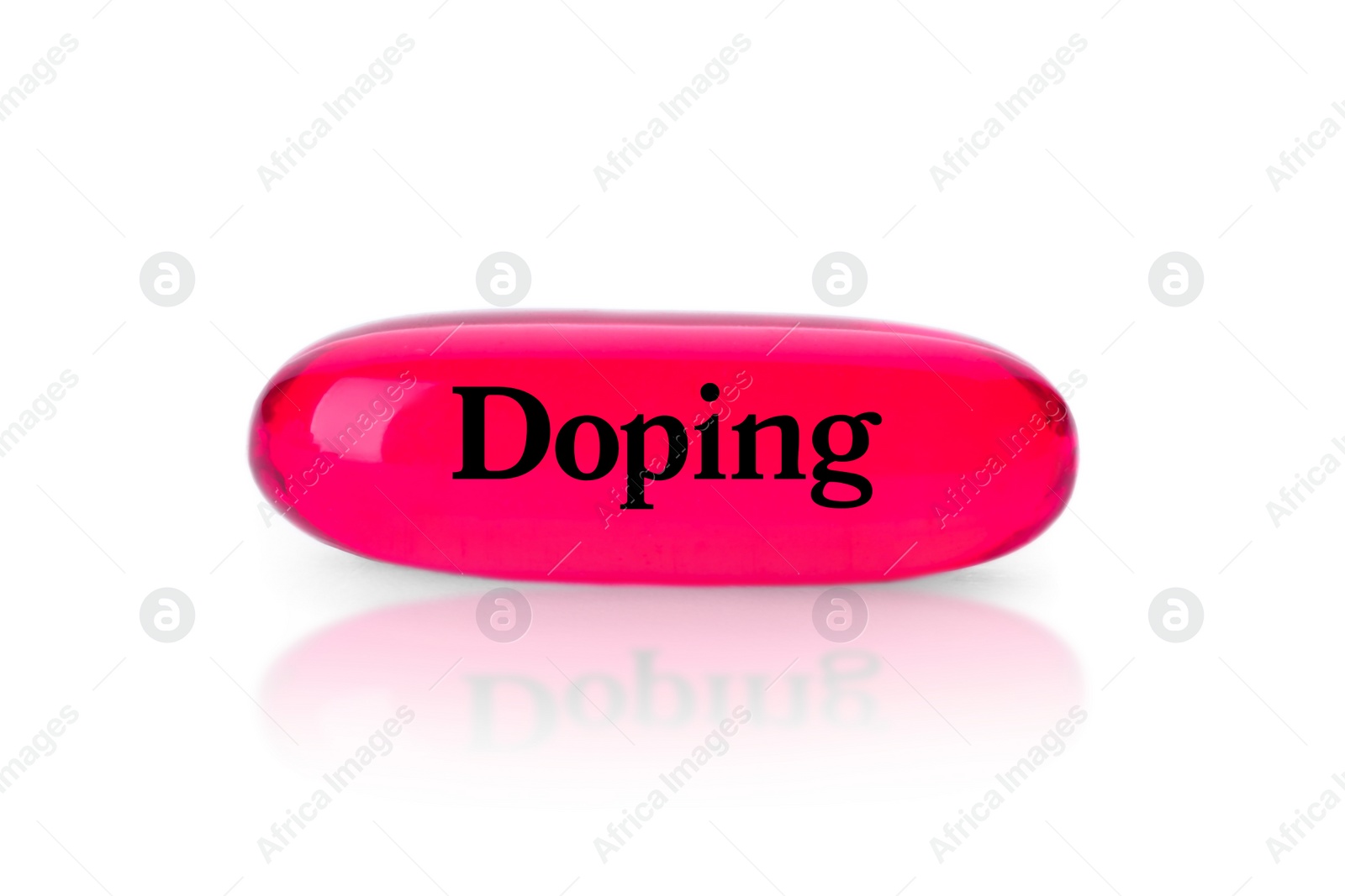 Image of Color drug on white background. Doping control