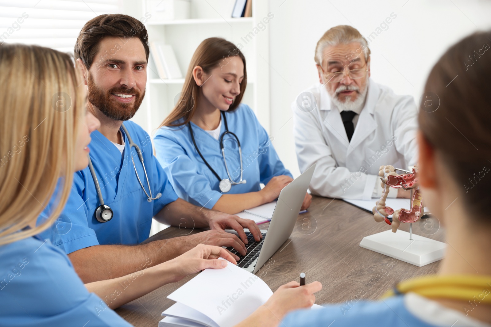 Photo of Doctor and interns on lecture in university