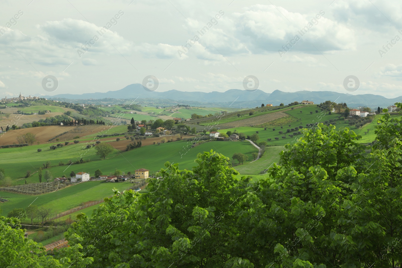 Photo of Beautiful view of countryside landscape under cloudy sky