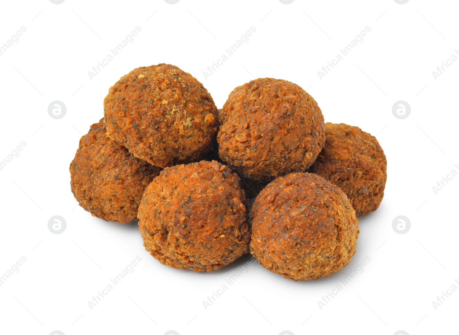 Photo of Delicious fried falafel balls isolated on white