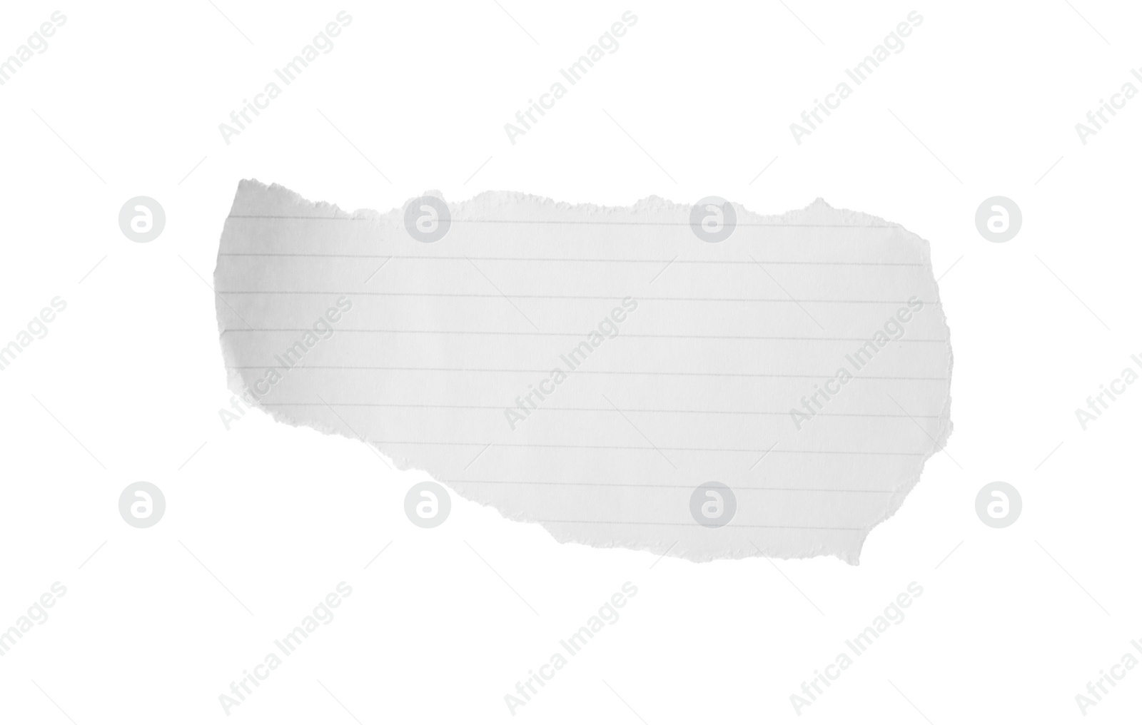 Photo of Piece of blank notebook paper isolated on white. Space for design