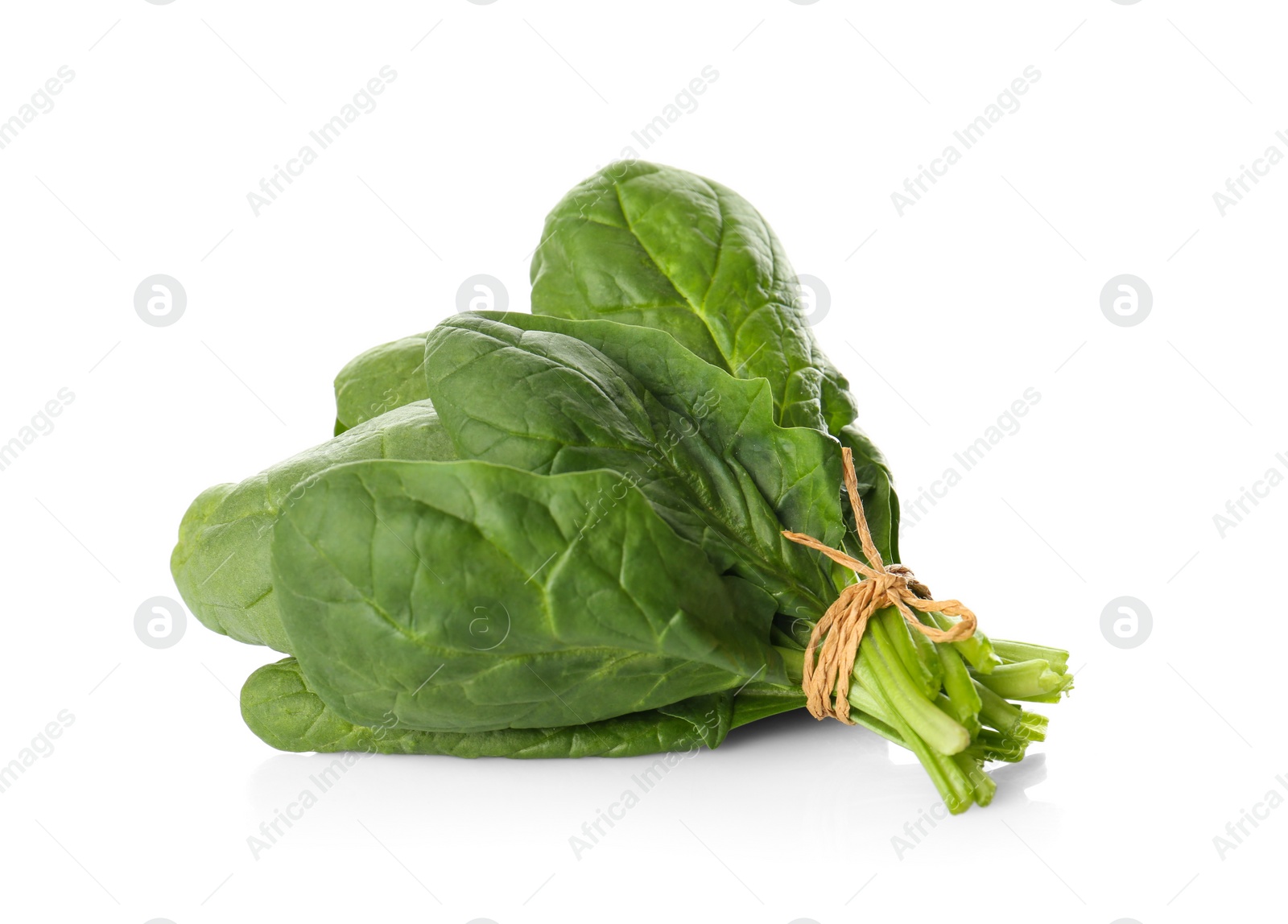 Photo of Bunch of fresh spinach isolated on white