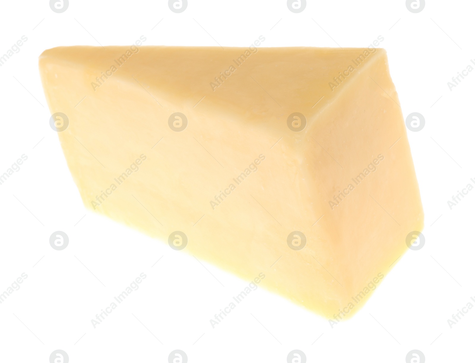 Photo of Piece of tasty cheese isolated on white