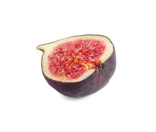 Photo of Half of ripe fresh fig isolated on white