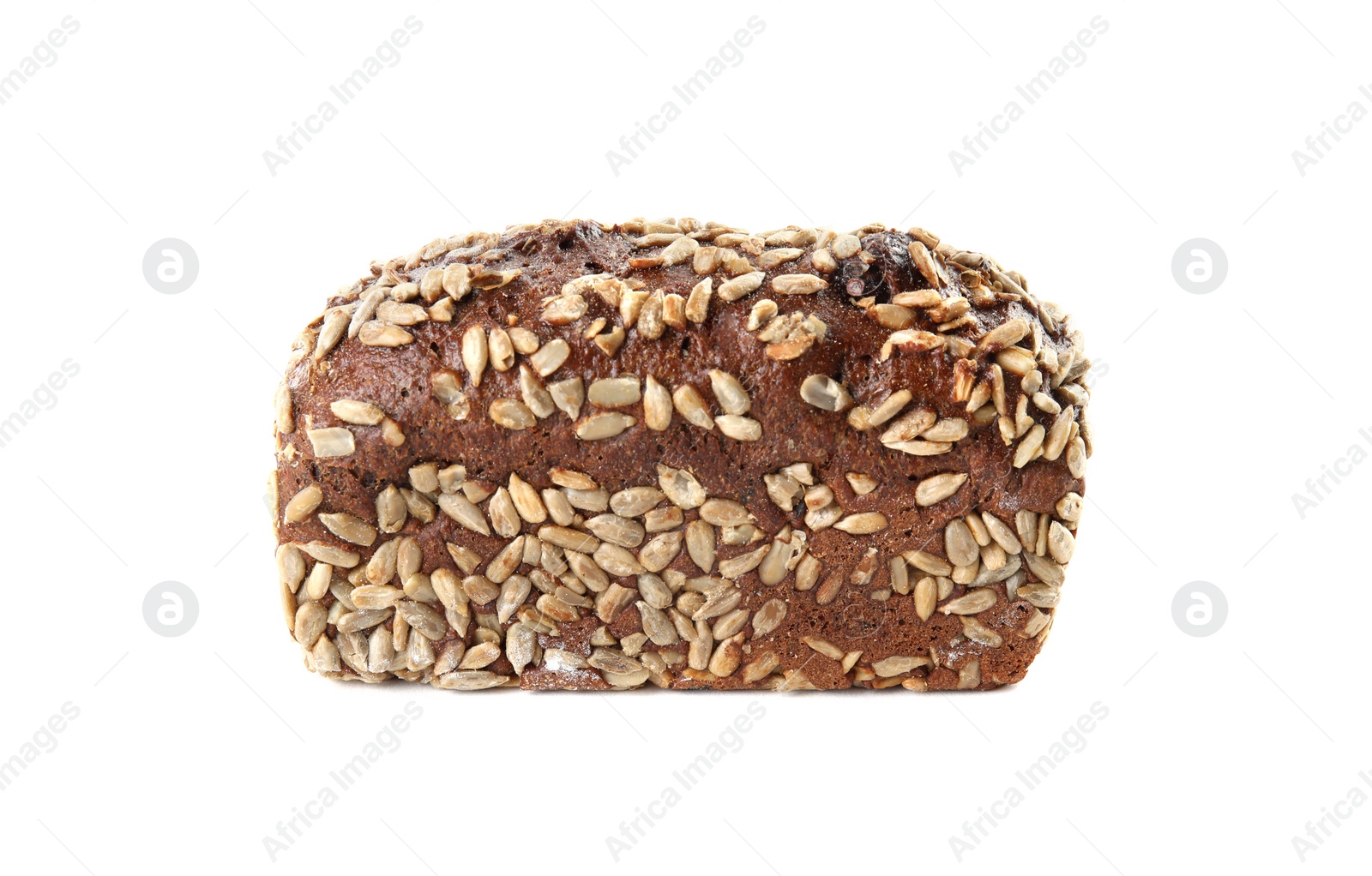 Photo of Rye bread with sunflower seeds isolated on white