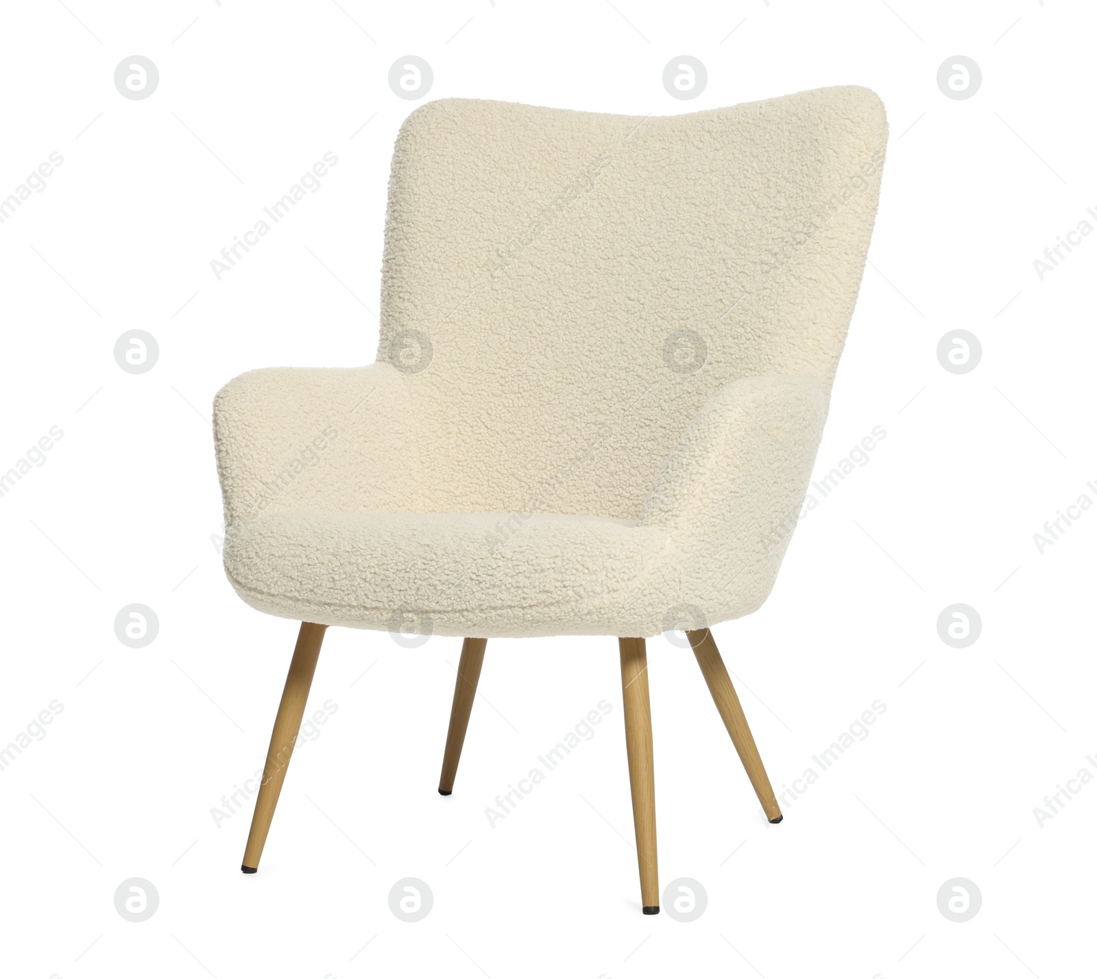 Photo of One stylish comfortable armchair isolated on white