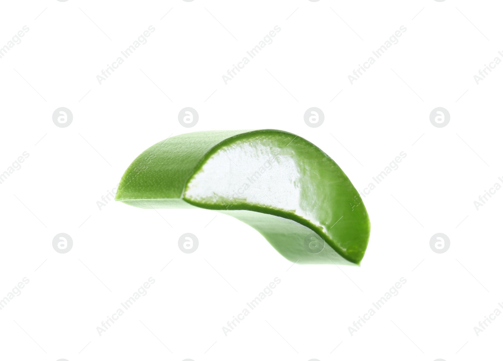 Photo of Aloe vera slice on white background