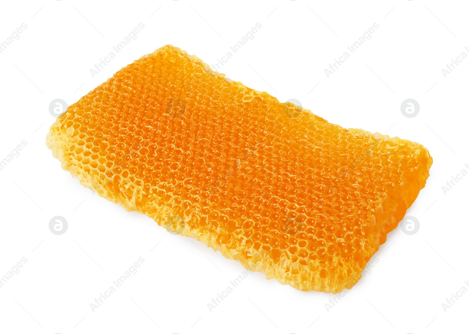 Photo of Natural honeycomb with tasty honey isolated on white