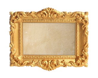 Image of Beautiful empty vintage frame isolated on white